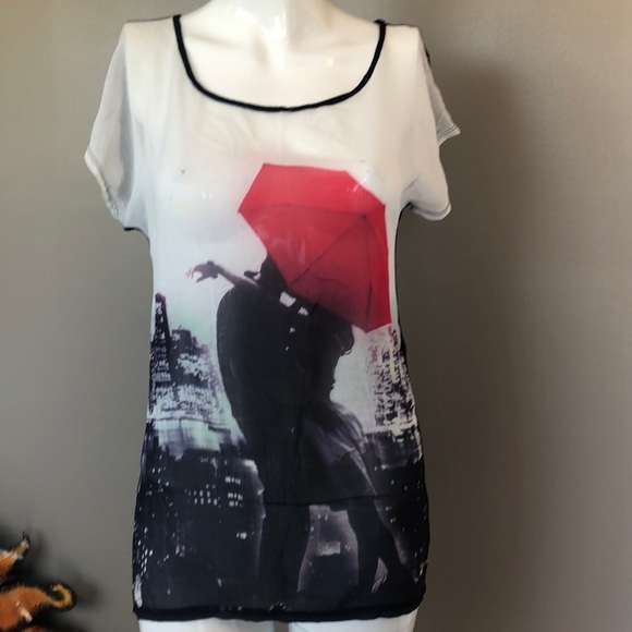 Oversized silk screen effect tee solid black back - Picture 1 of 7